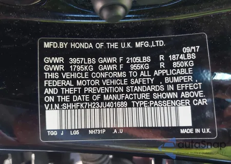 2018 Honda Civic Lx from USA, damaged, VIN SHHFK7H23JU401689